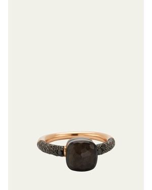 Pomellato Nudo Petite 18K/Titanium Ring With Obsidian & Diamond - Natural