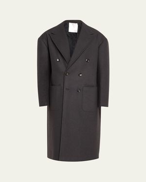 Kiton Toto Double-Breasted Topcoat - Black