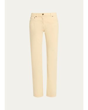 The Row Imma Mid-Rise Denim Straight-Leg Jeans - Natural