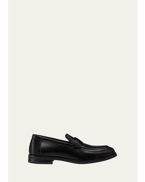Stuart Weitzman Club Brushed Leather Slip-On Loafers - White