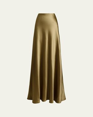 Ralph Lauren Masina Stretch Satin Skirt - Natural