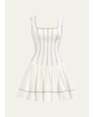 Aje. Parallel Poplin Mini Dress - Natural