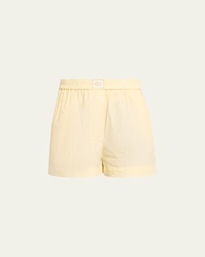 Jonathan Simkhai Sarah Stripe Cotton Boxer Shorts - Natural