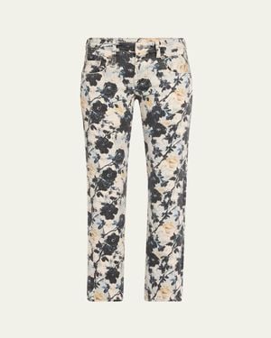 R13 Boy Straight Floral Jeans - White
