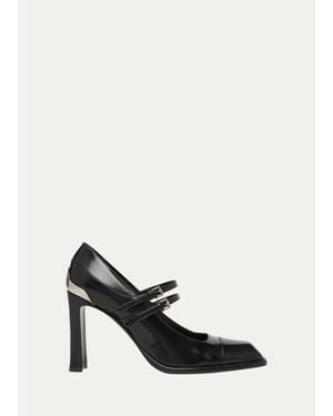 McQueen 95Mm Niko Leather Mary Jane Pumps - White