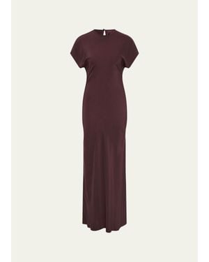 SIR. Noria Silk Cap-Sleeve Gown - Purple