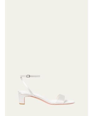 Loeffler Randall Alice Satin Ankle-Strap Kitten-Heel Sandals - Natural