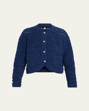 Alanui The Breath Of The Lagoon Open-Knit Jacket - Blue