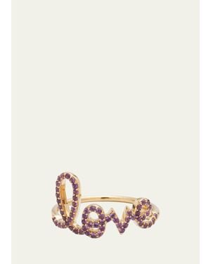Sydney Evan 14K Large Love Script Ring - Multicolor