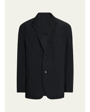 IM MEN Polyester Shrink Dye Sport Coat - Blue