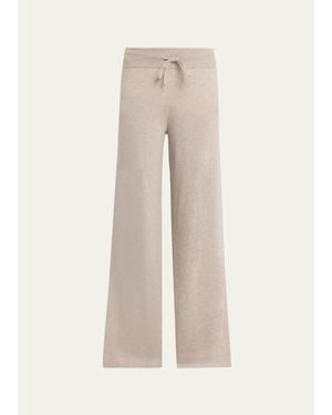 Lisa Yang Sofi Cashmere Straight-Leg Pull-On Pants - Natural