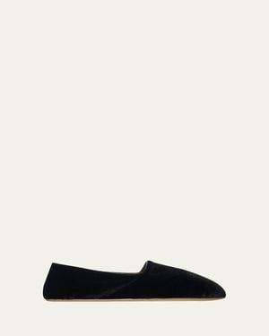 The Row Ponti Velvet Slippers - White