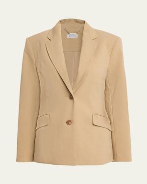 Jonathan Simkhai Moren Pleated Back Blazer - Natural