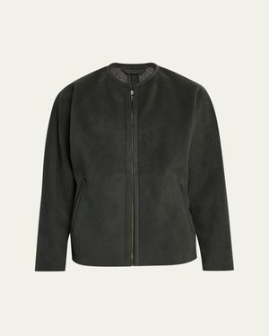 IM MEN Ultra Boa Faux Suede Full-Zip Blouson - Black