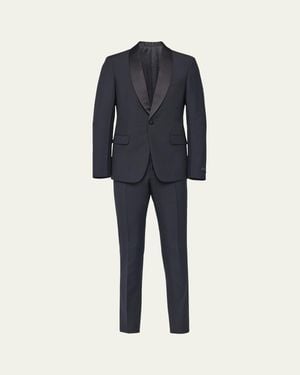 Prada Mohair-Wool Smoking Suit - Blue