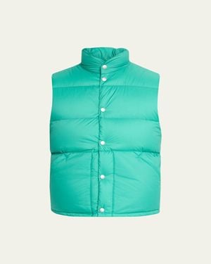AURALEE Nylon Ripstop Puffer Vest - Blue