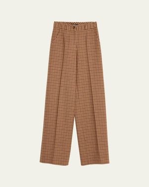 Sergio Hudson Wide Leg Wool Pants - Natural