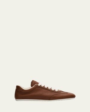 Prada Thin Leather Low-Top Sneakers - Brown