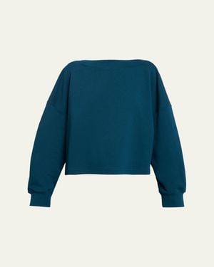 Alaïa Boatneck Oversized Sweatshirt - Blue