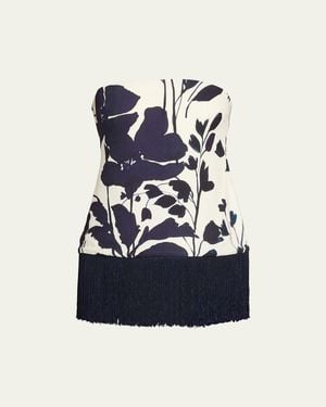 Cara Cara Benita Strapless Fringe Top - Blue