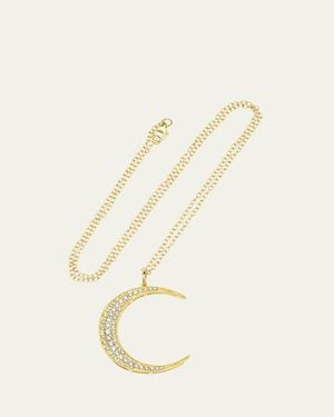 Andrea Fohrman 18K Diamond Crescent Moon Necklace - Natural