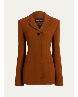 Proenza Schouler Vioni Heavy Sable Single-Breasted Jacket - Brown