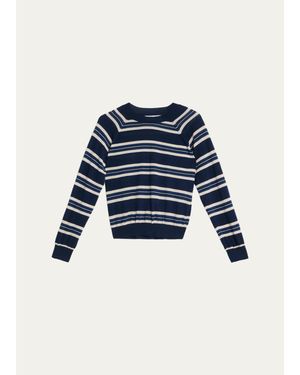 SPRWMN Striped Raglan Cashmere Sweater - Blue