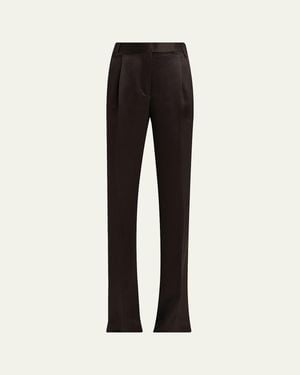 Tom Ford Sharp Grain De Poudre Straight-Leg Pants - Black