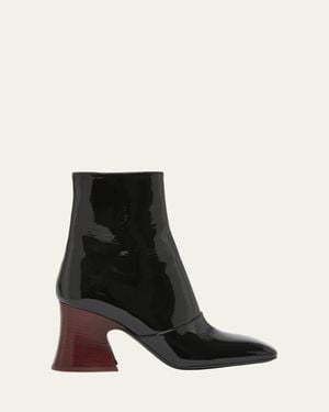 Chloé Janis Patent Leather Booties - Black