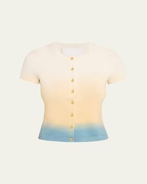 3.1 Phillip Lim Short-Sleeve Ombré Cardigan - Blue