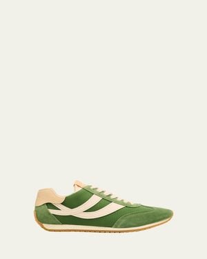 Vince Oasis Mixed Leather Retro Sneakers - Green