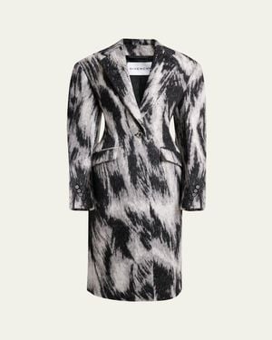 Givenchy Animal Cocoon Coat - White