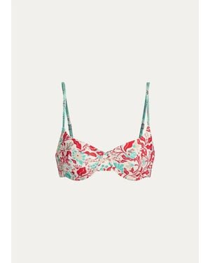 Ramy Brook Mona Floral Underwire Bikini Top - White