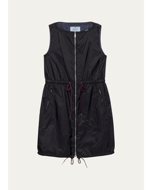 Prada Drawstring Sleeveless Mini Dress - Blue