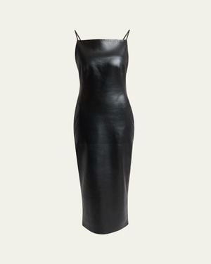 Givenchy Sliced Midi Leather Dress - Black