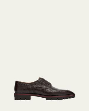 Christian Louboutin Davisol Grained Leather Derby Shoes - Brown