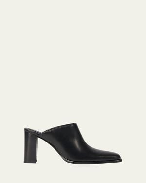 Jonathan Simkhai Carolyn 85Mm Leather Block-Heel Mules - Black