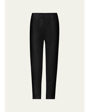 MILLY Nicola Cropped Slim Cady Pants - Black
