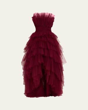 chinese dress ladies Dressime A Line Spaghetti Straps Tiered Tulle High Low Prom Dresses   dressime