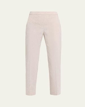 Theory Slim-Leg Pull-On Pants - Natural