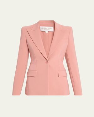 Michael Kors Georgina One-Button Wool Blazer - Pink