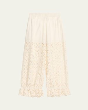 Sea Leila Eyelet Embroidered Pants - Natural