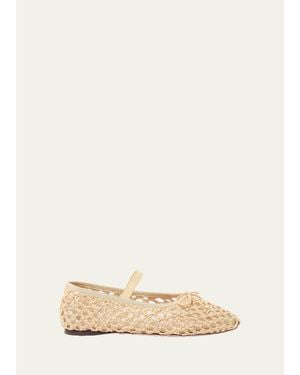 Loeffler Randall Leonie Raffia Ballet Flats - Natural