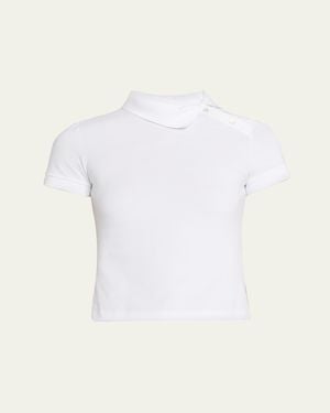 A.W.A.K.E. MODE Collared Tennis Top - White