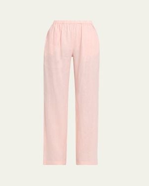 AEXAE Pull-On Linen Pants - Pink