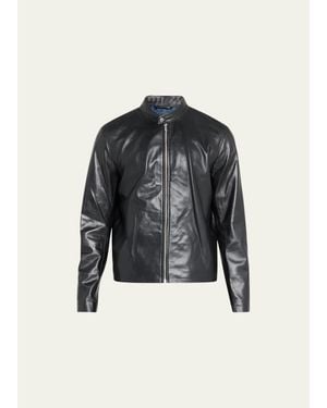 Rag & Bone Archive Cafe Racer Leather Jacket - Black