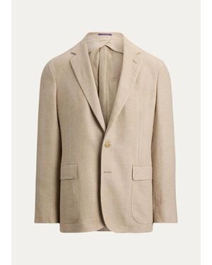 Ralph Lauren Hadley Hand-Tailored Herringbone Sport Jacket - Natural
