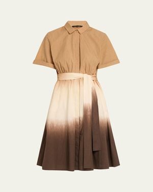 Kobi Halperin Jana Ombre Tie-Waist Shirtdress - Brown