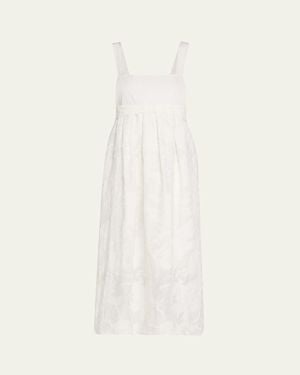Vince Sleeveless Mixed-Media Dress - Natural