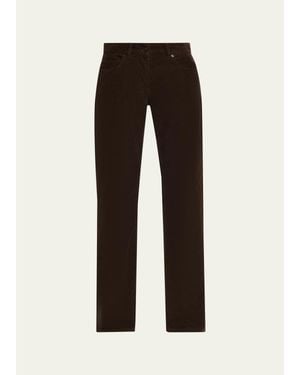The Row Frava Corduroy Straight-Leg Pants - Black